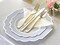 50pc Heavyweight Wedding Plastic Plate Set (25 Guests) - Elegant Imperial Design in White, Blue & Gold - 25 Dinner Plates (10.5") + 25 Salad/Dessert Plates (8") - Premium Disposable China-Look for Parties